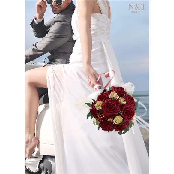 Artificial Flowers, 25Pcs Fake Flowers Roses Perfect for DIY Wedding Bouquets - Picture 6 of 6